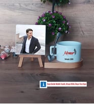 Memur Fotoğraflı Dekoratif Taş, Kupa Bardak Beyaz Hediye (Model 8)