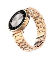 Sneezy Huawei Watch Gt4 41mm İle Uyumlu 18mm Ironweft Döküm Çelik Metal Kordon (Rose)