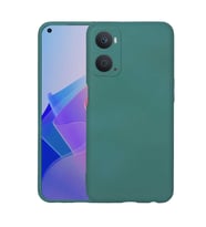 Oppo A96 4G Kılıf Kamera Korumalı iÇi Süet Dokulu Lansman Tipi Silikon (Koyu Yeşil)