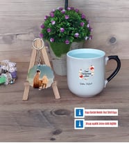 Anneye Doğum Günü Hediyesi Kupa Bardak Beyaz ve Fotoğraflı Ahşap Anahtarlık Hediye (Model 10)