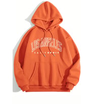 Unisex Los Angles Baskılı Sweatshirt (Turuncu)