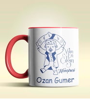 Kişiye Özel Yılın En Çılgın Hemşiresi (Bay) Tasarım Turuncu Kupa (Kırmızı)
