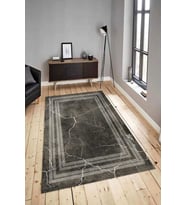 Dijital Baskılı Yıkanabilir Kaymaz Modern Renkli Salon Halısı Mutfak Halısı Yolluk ND-HY-1332 (Gri)