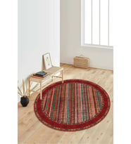 Dijital Baskılı Kaymaz Taban Yıkanabilir Yuvarlak Salon Halısı Koridor Halısı Paspas NDY-HT-645 (Kırmızı)
