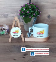 Müzik Öğretmeni Kupa Bardak Kırmızı ve Ahşap Anahtarlık Hediye Öğretmenler Günü Hediyesi (Model 7)