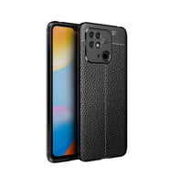 Xiaomi Redmi 10C Kılıf Zore Niss Deri Desenli Silikon Kılıf (Siyah)