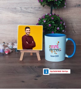 Drama Öğretmeni Fotoğraflı Dekoratif Taş, Kupa Bardak Beyaz Hediye (Model 4)