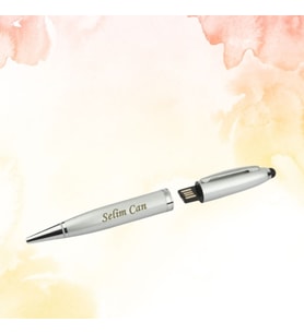 KİŞİYE ÖZEL İSİM BASKILI  KALEM USB FLAŞ BELLEK 32 GB (Metal)
