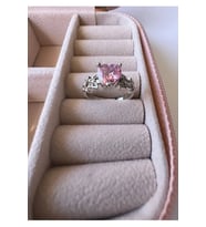 Kelebek Model Zirkon Taşlı Ayarlanabilir Kalp Yüzük (Gümüş - Pembe)