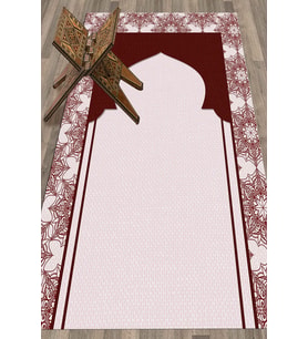 EVDEYA Dijital Baskılı Yıkanabilir Hediyelik Namazlık Seccade 70x130cm, SECCADE-25-GRİ, (Kırmızı)