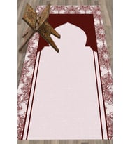 EVDEYA Dijital Baskılı Yıkanabilir Hediyelik Namazlık Seccade 70x130cm, SECCADE-25-GRİ, (Kırmızı)
