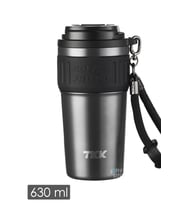 TKK 630 ML Özel Seri Çelik Mug Kahve Bardağı Pipetli/Rahat İçim 6 Saat Sıcak/12 Saat Soğuk Termos -2023 630ML (Antrasit)