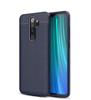 Microsonic Xiaomi Redmi Note 8 Pro Kılıf Deri Dokulu Silikon (Lacivert)