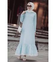 Pastelastore Neva Kadın Elbise Maxi Boy 1020-1 (Mint Yeşili)