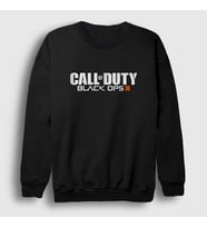 Presmono Unisex Beyaz Black Ops Call Of Duty Sweatshirt 26657tt (Siyah)