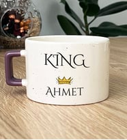 Kişiye Özel King Hediye Lüks Fincan Sevgiliye Hediye (Mor)