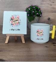Anneye Hediye Hediye Seti Kupa Bardak T Kulplu ve Dekoratif Taş Anneler Günü Hediyesi (Model 5)
