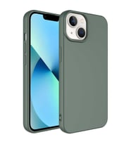 Apple iPhone 14 Kılıf Kamera Çevresi Korumalı iÇi Süet Dokulu Lansman Tipi Silikon (Koyu Yeşil)