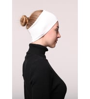 Kadın Penye Dikişsiz Tesettür Bandana Bone Spor Saç Bandı (Ekru)