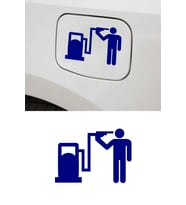 Depo Yakıt Kapağı Oto Sticker - Araba Sticker - Oto Sticker - 15cm (Mavi)
