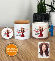 Kişiye Özel Karikatürlü Kolay Yetişmiyor Hediye Seti T Kupa, Kalemlik, Anahtarlık Kadın Sevgiliye Anneye Ablaya Arkadaşa Hediye (Mavi)