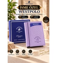 Westpolo Hakiki Deri İsme Özel Erkek Mekanizmalı Cüzdan  (Lila)