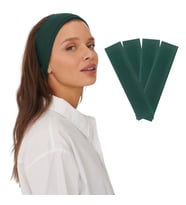 4'lü Spor Saç Bantları - Elastik Kaymaz İnce Saç Ter Kafa Bandı Bandana, Kadın & Erkek Koşu Fitness Yoga Pilates Makyaj Yüz Yıkama Atletik Egzersiz Saç Bandı (Koyu Yeşil)