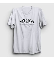 Presmono Unisex Sarı Evolution Evrim Developer Yazılımcı T-Shirt 332793tt (Beyaz)