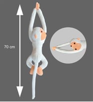 Elleri Yapışan Uyku Ve Oyun Arkadaşı 70 Cm Peluş Maymun Oyuncak - Hediyelik - Aksesuar Ve Süs - Oyun Ve Uyku Arkadaşı (Beyaz)