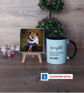 Sevgiliye Hediye Fotoğraflı Dekoratif Taş, Kupa Bardak Beyaz Hediye (Model 11)