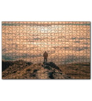 Cakapuzzle Kayalar Üstündeki Adam ve Bulutlar  Puzzle Yapboz MDF (Ahşap) (500 Parça)