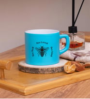 Seraclass Bee Loved Tasarımlı Renkli Nescafe Fincanları 220 ML (Açık Mavi)