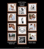 12 Adet 20x20 Çerçeve - Mdf Çerçeve - Kare Fotoğraf Çerçevesi (Kahverengi)