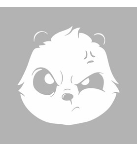 Kızgın Panda Araba Sticker siyah 16x16 CM (Beyaz)