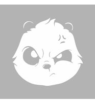 Kızgın Panda Araba Sticker siyah 16x16 CM (Beyaz)