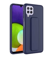 Galaxy A22 4G Kılıf Zore Qstand Katlanabilir Standlı Kılıf (Lacivert)