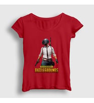 Presmono Kadın Sarı Cover Pubg T-Shirt 30269tt (Kırmızı)