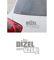 30 X 19 Cm Bu Dizel Seni Üzer Oto Cam Sticker Araba Sticker (Gri)