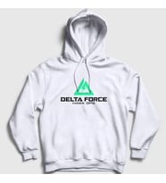 Presmono Unisex Beyaz Logo Oyun Delta Force Hawk Ops Kapüşonlu Sweatshirt 476499tt (Beyaz)