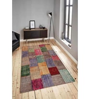 Dijital Baskılı Yıkanabilir Kaymaz Modern Renkli Salon Halısı Mutfak Halısı Yolluk ND-HY-1118 (Kırmızı)