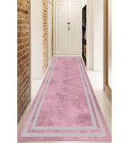 Dijital Baskılı Kaymaz Taban Yıkanabilir Modern Yolluk Ve Koridor Halısı NDU-SD-299 (Pembe)