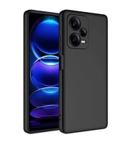 Xiaomi Redmi Note 12 Pro Plus 5G Kılıf Kamera Korumalı iÇi Süet Dokulu Lansman Tipi Silikon (Siyah)