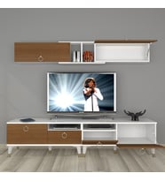 Decoraktiv Eko 5220 Mdf Gold Tv Ünitesi Tv Sehpası (Beyaz - Ceviz)