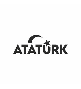 Atatürk yazısı ve Ayyıldız Sticker 25x10 cm Siyah (Siyah-Siyah)