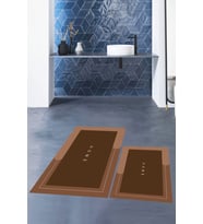 EVDEYA Dijital Baskılı Yıkanabilir Home Yazılı İkili Banyo Paspası Klozet Takımı, KLOZET-3-GRİ, (Kahverengi)