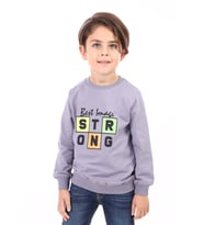 Toontoy Erkek Çocuk Baskılı Sweatshirt (Koyu Gri)