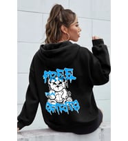Free Grafiti Sırt Baskılı Sweatshirt (Siyah)