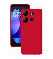 Tecno Spark Go 2023 Kılıf Kamera Korumalı Silikon Rubber Arka Kapak (Kırmızı)