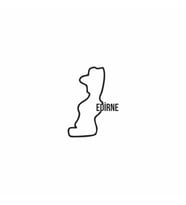 Edirne Harita Araba Sticker siyah 12x17 CM (Siyah)