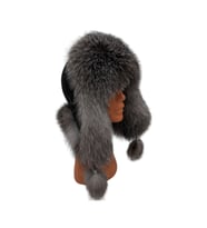 Hakiki Deri Gerçek Tilki Kürklü Ushanka Şapka Erkek Kadın Şapka Bere (Boz Gri)